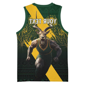 Personalised South Africa Rugby Basketball Jersey Proud Bokke We Are Champions - African Pride