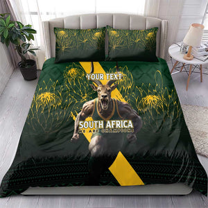 Personalised South Africa Rugby Bedding Set Proud Bokke We Are Champions