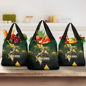 Personalised South Africa Rugby Grocery Bag Proud Bokke We Are Champions