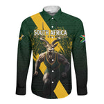 Personalised South Africa Rugby Long Sleeve Button Shirt Proud Bokke We Are Champions