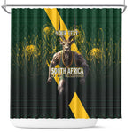 Personalised South Africa Rugby Shower Curtain Proud Bokke We Are Champions