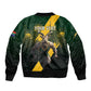 Personalised South Africa Rugby Sleeve Zip Bomber Jacket Proud Bokke We Are Champions