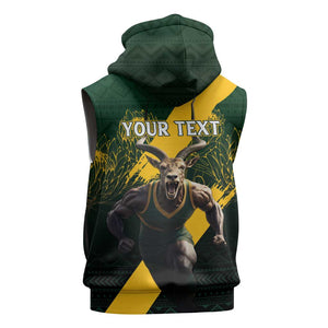 Personalised South Africa Rugby Sleeveless Hoodie Proud Bokke We Are Champions - African Pride