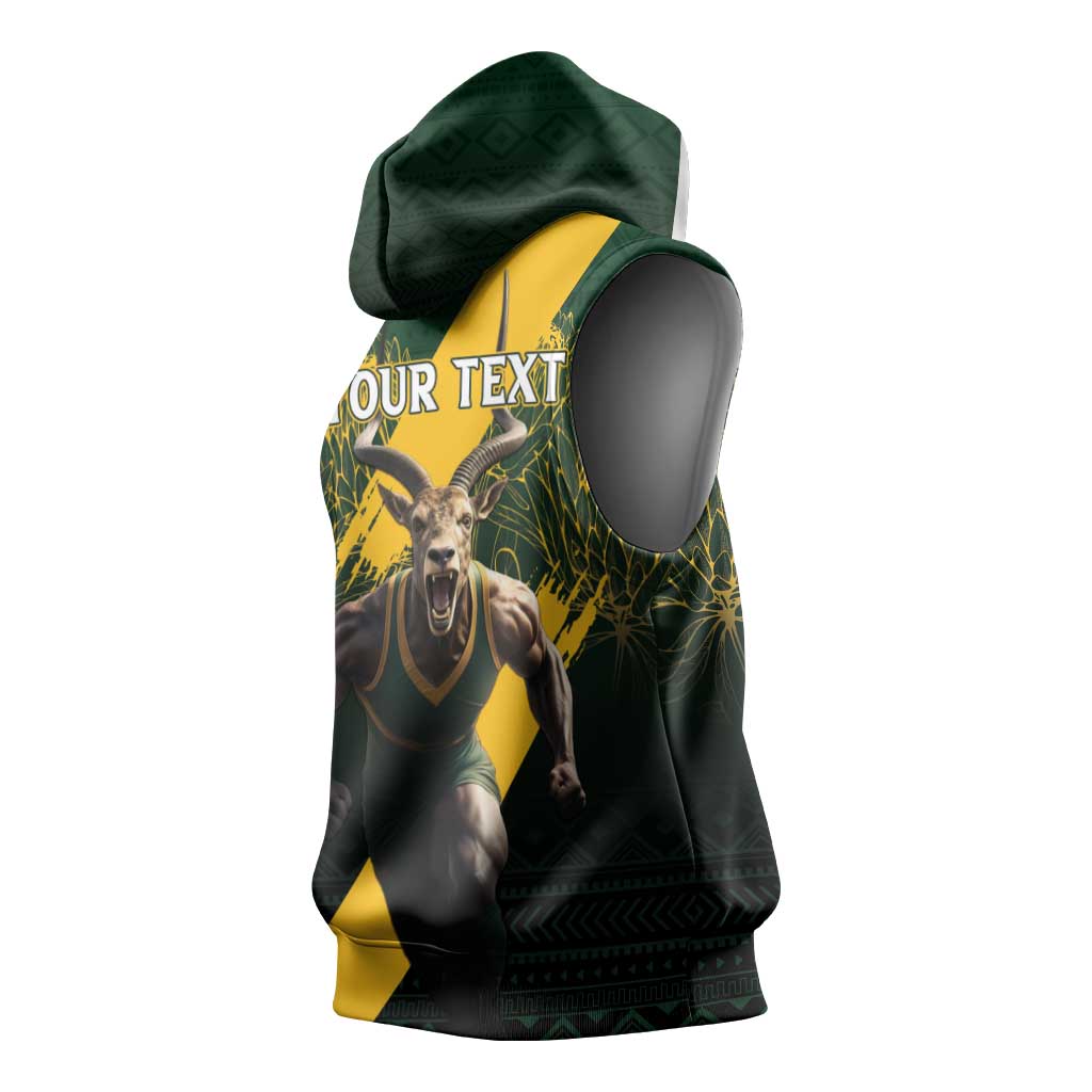 Personalised South Africa Rugby Sleeveless Hoodie Proud Bokke We Are Champions - African Pride