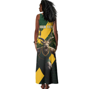 Personalised South Africa Rugby Tank Maxi Dress Proud Bokke We Are Champions