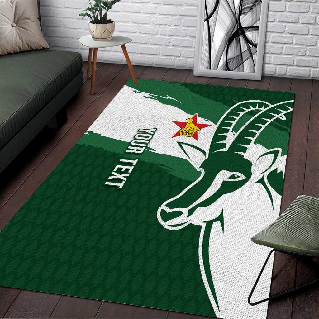 Zimbabwe Rugby Personalized Grunge Area Rug Go Sables - African Pride