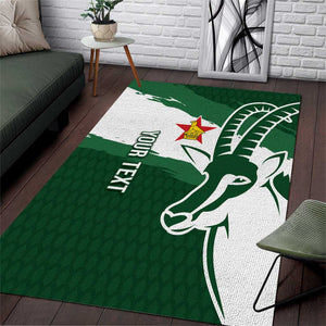 Zimbabwe Rugby Personalized Grunge Area Rug Go Sables - African Pride