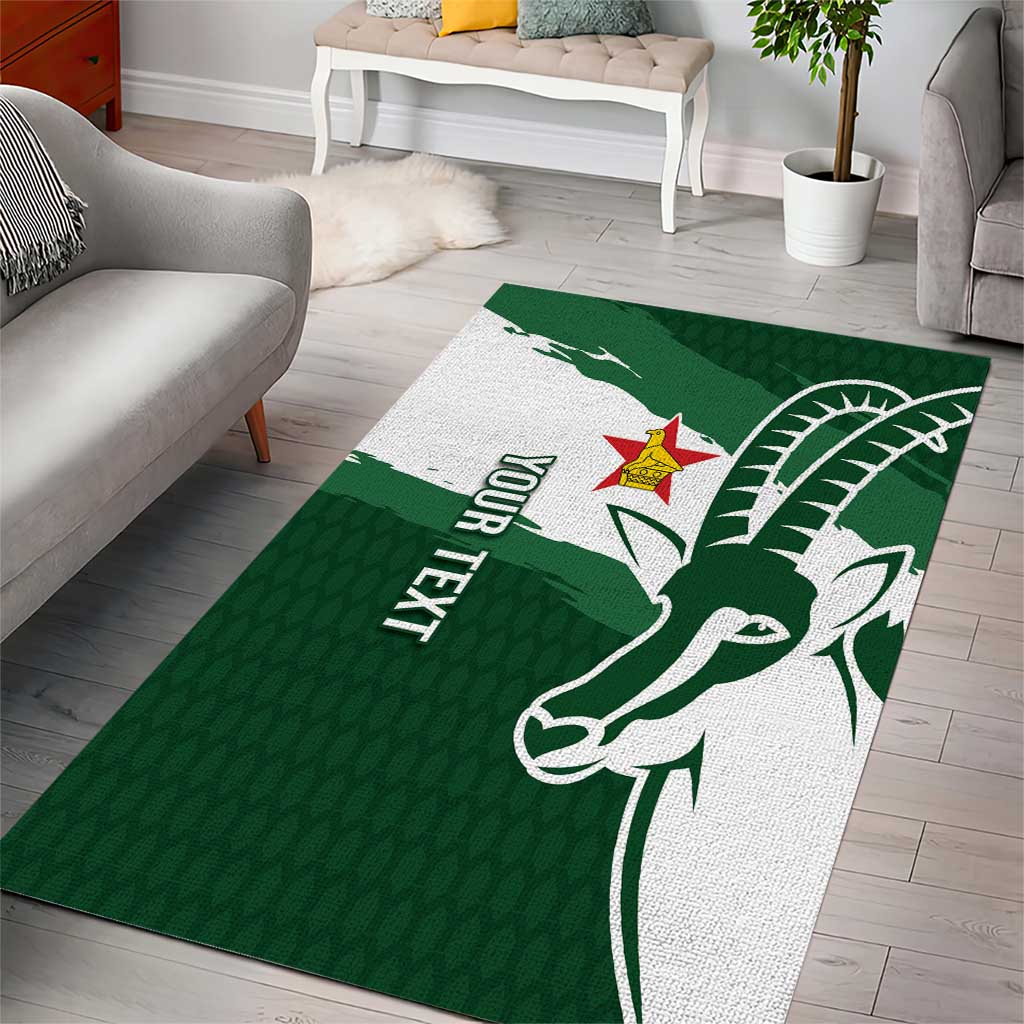 Zimbabwe Rugby Personalized Grunge Area Rug Go Sables - African Pride