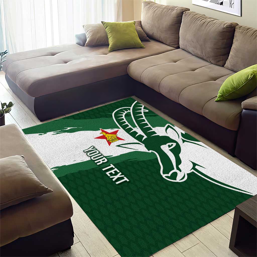 Zimbabwe Rugby Personalized Grunge Area Rug Go Sables - African Pride
