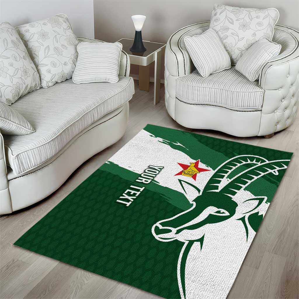 Zimbabwe Rugby Personalized Grunge Area Rug Go Sables - African Pride