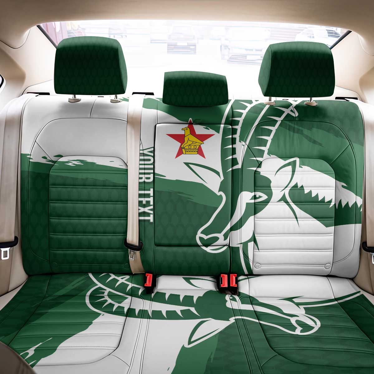 Zimbabwe Rugby Personalized Grunge Back Car Seat Cover Go Sables - African Pride