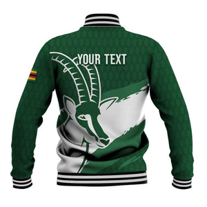 Zimbabwe Rugby Personalized Grunge Baseball Jacket Go Sables - African Pride
