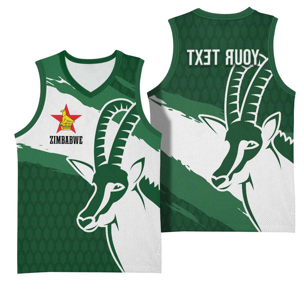 Zimbabwe Rugby Personalized Grunge Basketball Jersey Go Sables - African Pride