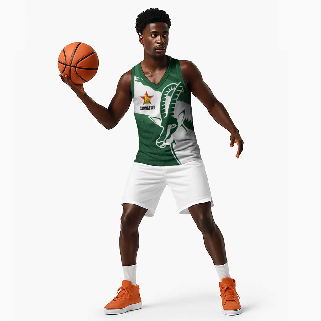Zimbabwe Rugby Personalized Grunge Basketball Jersey Go Sables - African Pride