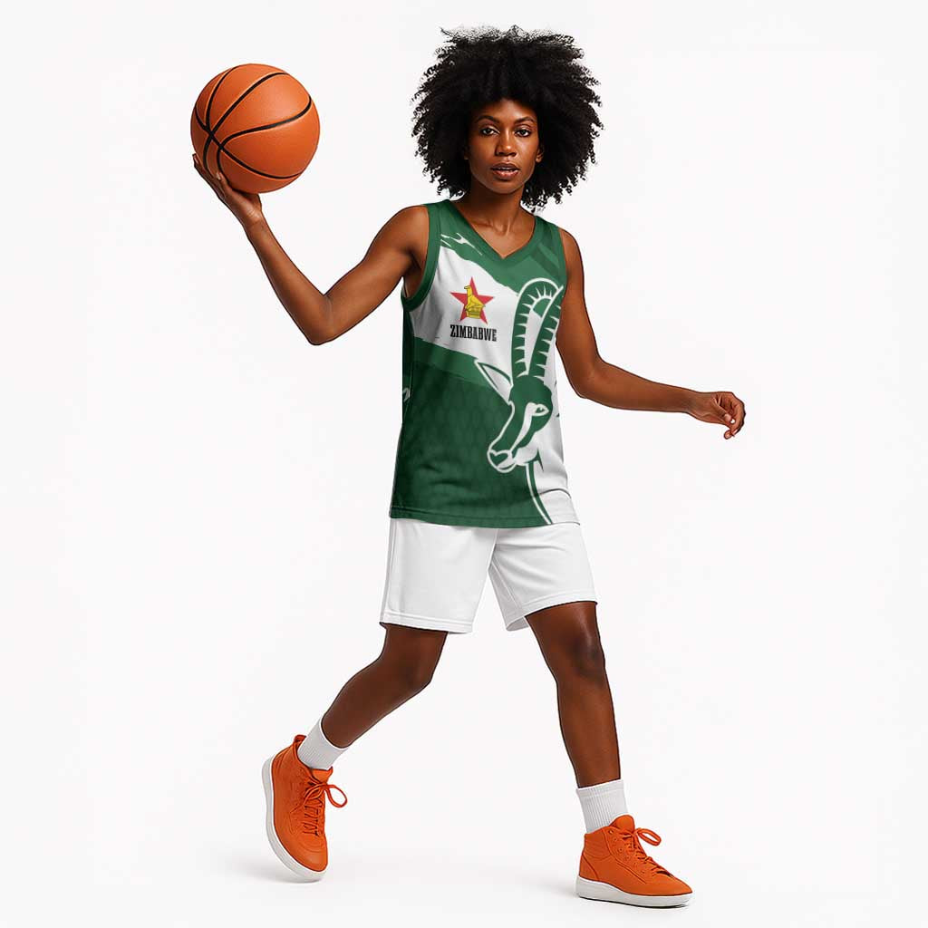 Zimbabwe Rugby Personalized Grunge Basketball Jersey Go Sables - African Pride