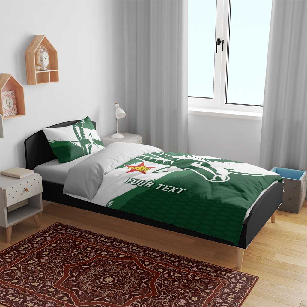 Zimbabwe Rugby Personalized Grunge Bedding Set Go Sables - African Pride