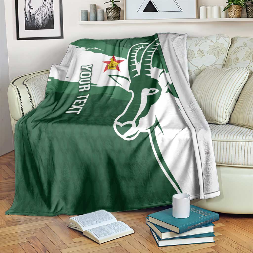 Zimbabwe Rugby Personalized Grunge Blanket Go Sables - African Pride