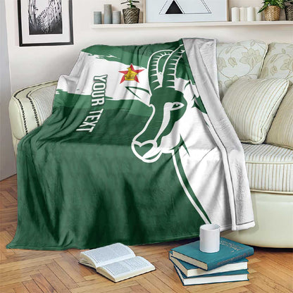 Zimbabwe Rugby Personalized Grunge Blanket Go Sables - African Pride