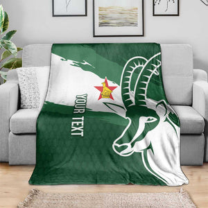 Zimbabwe Rugby Personalized Grunge Blanket Go Sables - African Pride