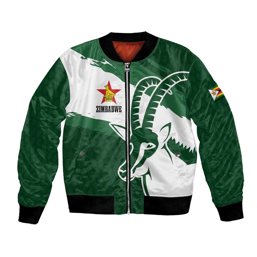 Zimbabwe Rugby Personalized Grunge Bomber Jacket Go Sables - African Pride