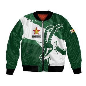 Zimbabwe Rugby Personalized Grunge Bomber Jacket Go Sables - African Pride
