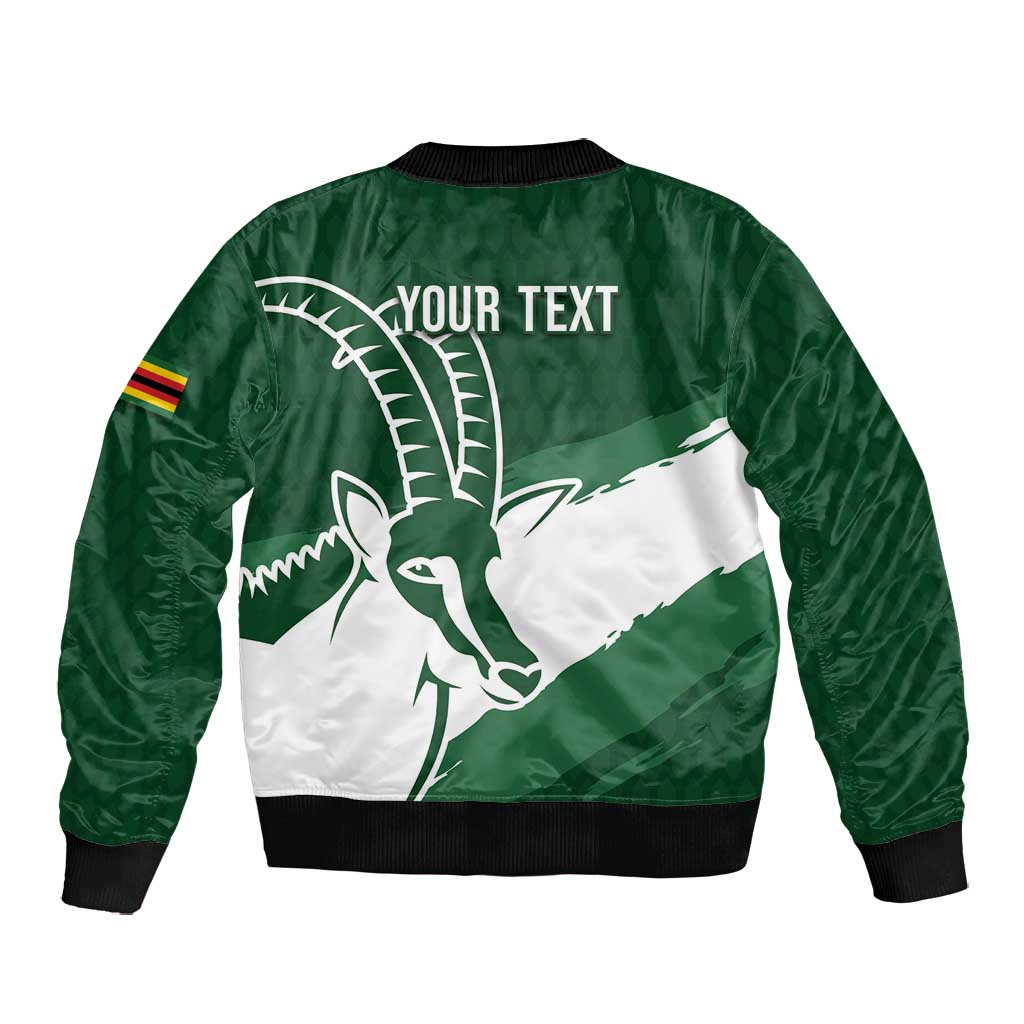 Zimbabwe Rugby Personalized Grunge Bomber Jacket Go Sables - African Pride