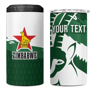 Zimbabwe Rugby Personalized Grunge 4 in 1 Can Cooler Tumbler Go Sables - African Pride