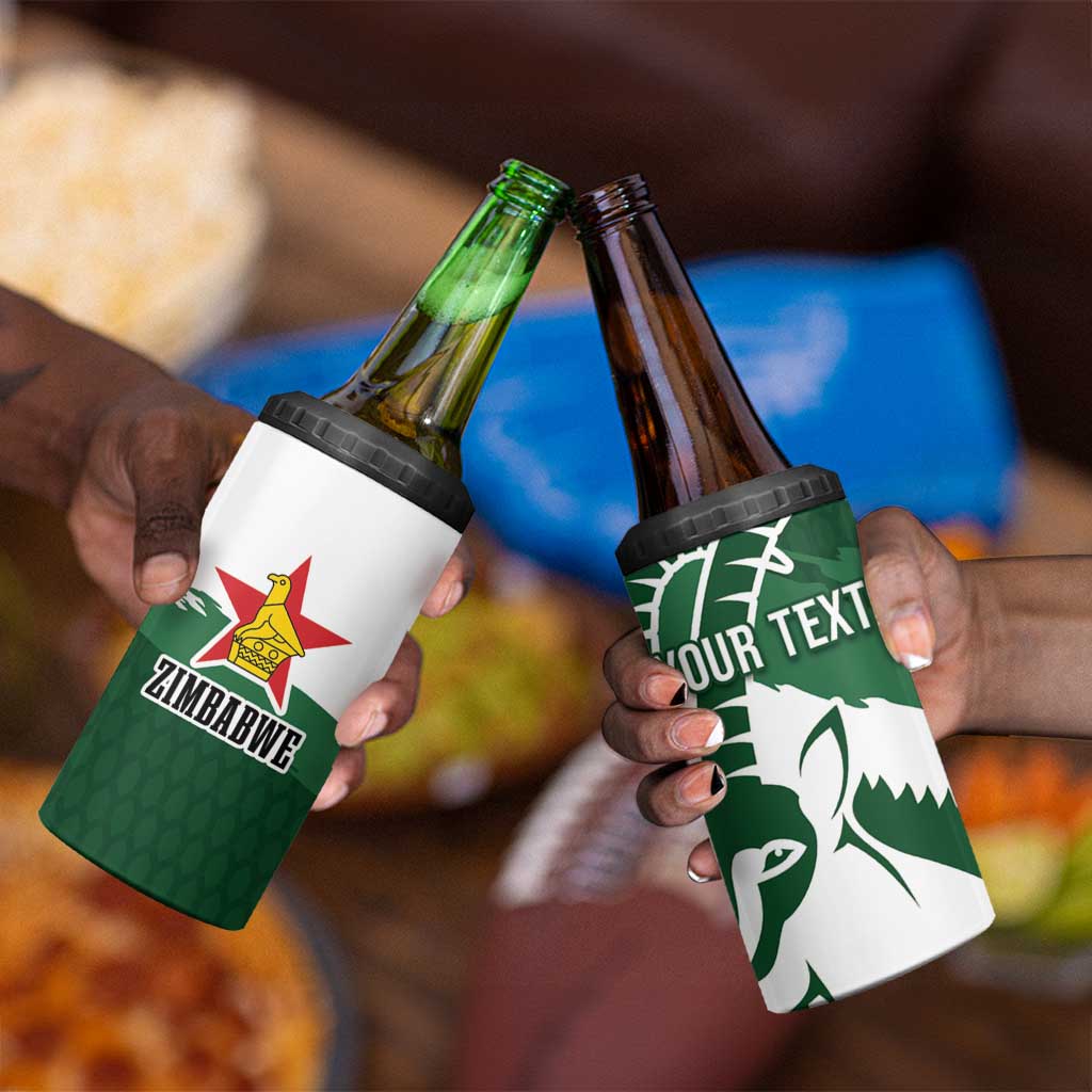 Zimbabwe Rugby Personalized Grunge 4 in 1 Can Cooler Tumbler Go Sables - African Pride