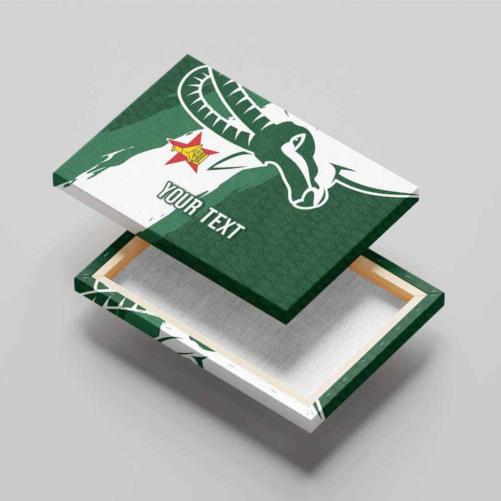 Zimbabwe Rugby Personalized Grunge Canvas Wall Art Go Sables - African Pride
