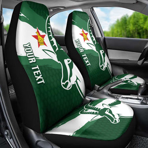 Zimbabwe Rugby Personalized Grunge Car Seat Cover Go Sables - African Pride