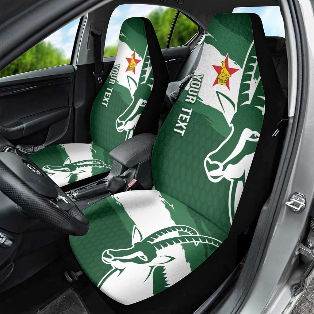 Zimbabwe Rugby Personalized Grunge Car Seat Cover Go Sables - African Pride