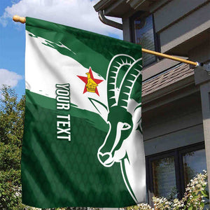 Zimbabwe Rugby Personalized Grunge Garden Flag Go Sables - African Pride