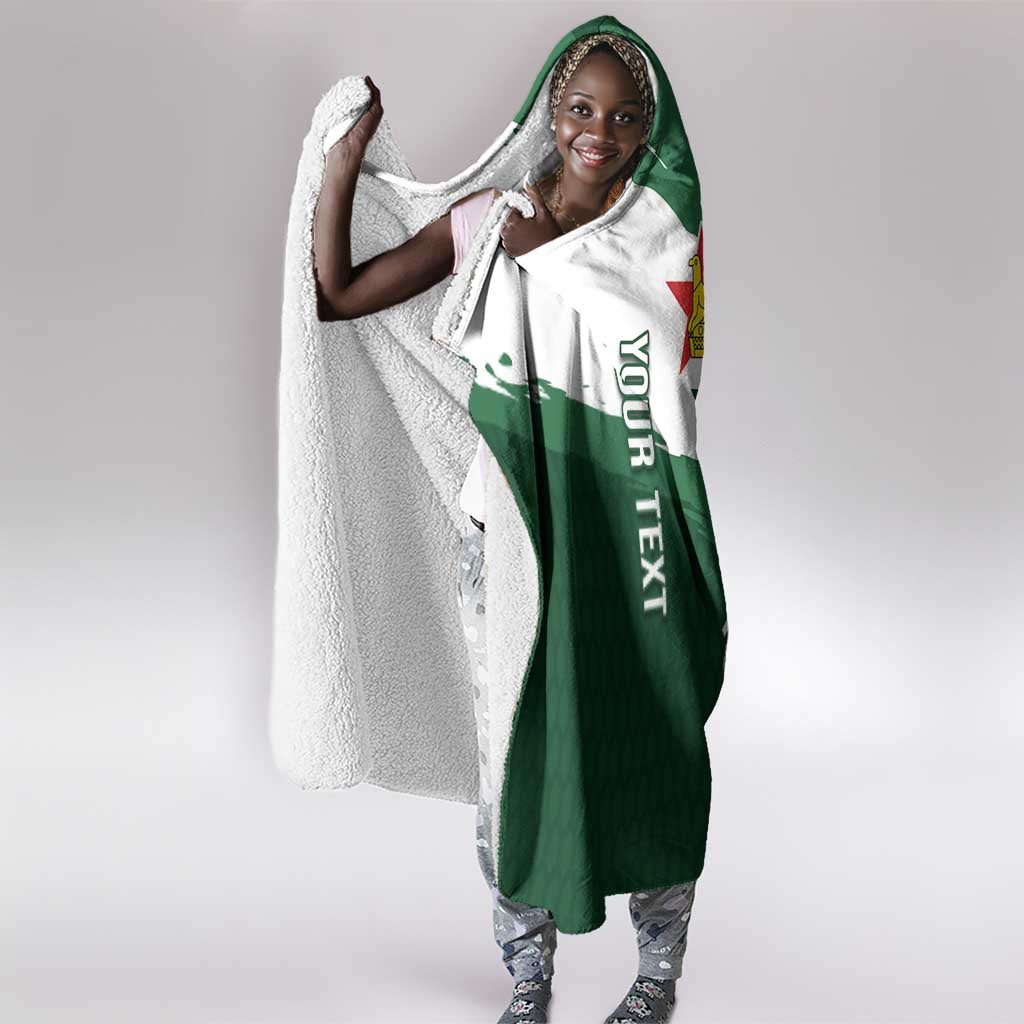 Zimbabwe Rugby Personalized Grunge Hooded Blanket Go Sables - African Pride