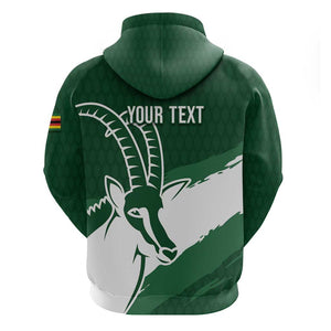 Zimbabwe Rugby Personalized Grunge Hoodie Go Sables - African Pride
