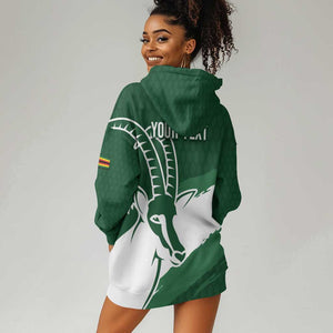 Zimbabwe Rugby Personalized Grunge Hoodie Dress Go Sables - African Pride