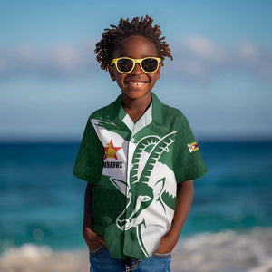 Zimbabwe Rugby Personalized Grunge Kid Hawaiian Shirt Go Sables - African Pride
