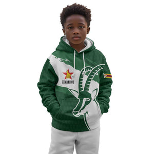 Zimbabwe Rugby Personalized Grunge Kid Hoodie Go Sables - African Pride