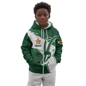 Zimbabwe Rugby Personalized Grunge Kid Hoodie Go Sables - African Pride