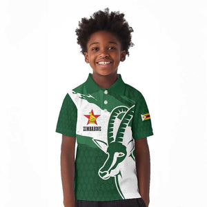 Zimbabwe Rugby Personalized Grunge Kid Polo Shirt Go Sables - African Pride