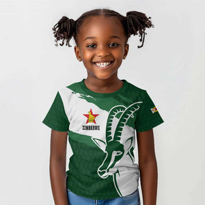 Zimbabwe Rugby Personalized Grunge Kid T shirt Go Sables - African Pride