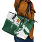 Zimbabwe Rugby Personalized Grunge Leather Tote Bag Go Sables - African Pride