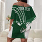 Zimbabwe Rugby Personalized Grunge Off Shoulder Short Dress Go Sables - African Pride