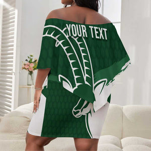Zimbabwe Rugby Personalized Grunge Off Shoulder Short Dress Go Sables - African Pride
