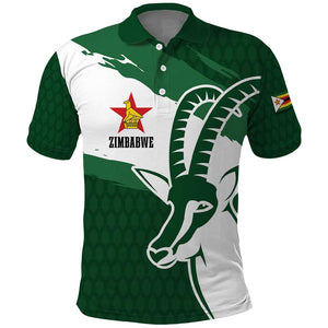 Zimbabwe Rugby Personalized Grunge Polo Shirt Go Sables - African Pride