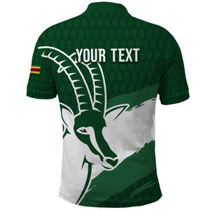 Zimbabwe Rugby Personalized Grunge Polo Shirt Go Sables - African Pride
