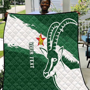 Zimbabwe Rugby Personalized Grunge Quilt Go Sables - African Pride