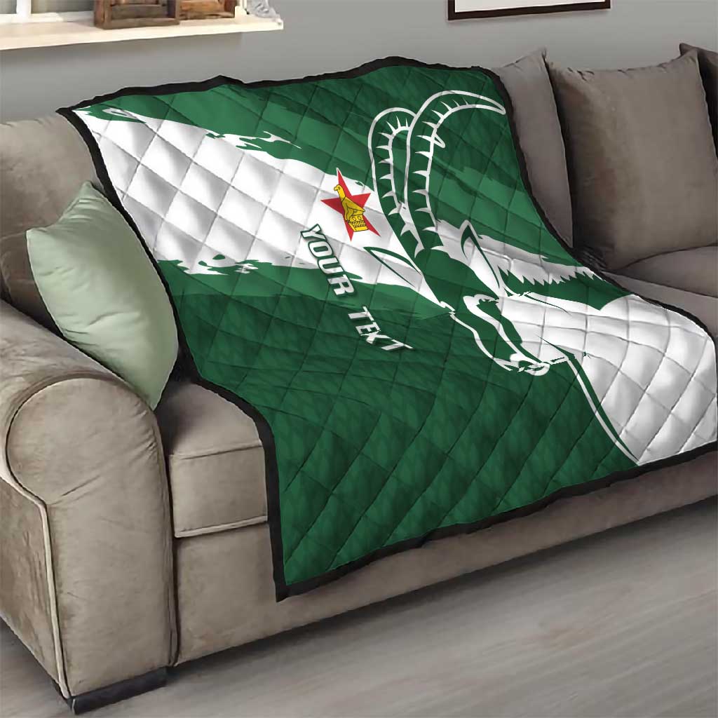 Zimbabwe Rugby Personalized Grunge Quilt Go Sables - African Pride