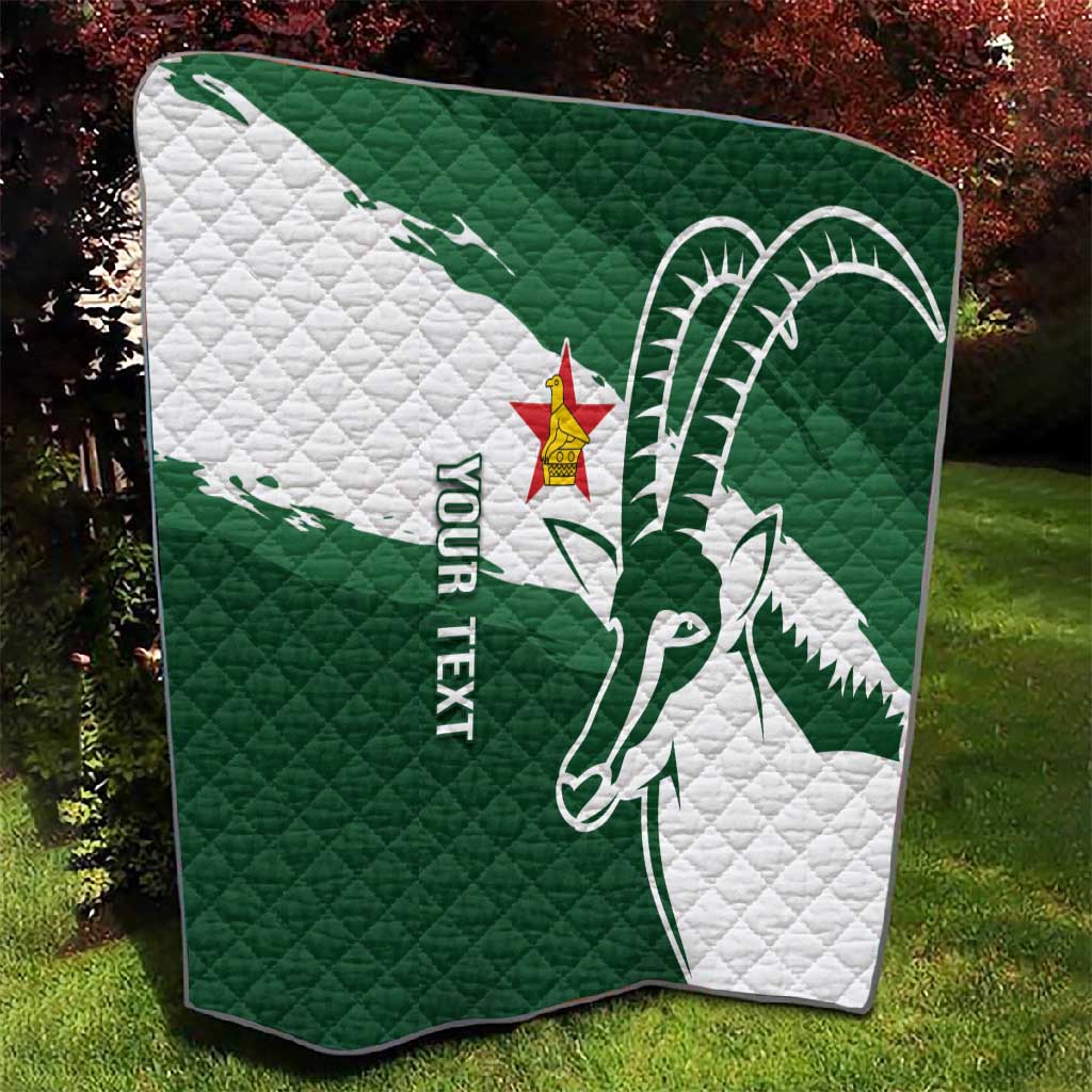 Zimbabwe Rugby Personalized Grunge Quilt Go Sables - African Pride