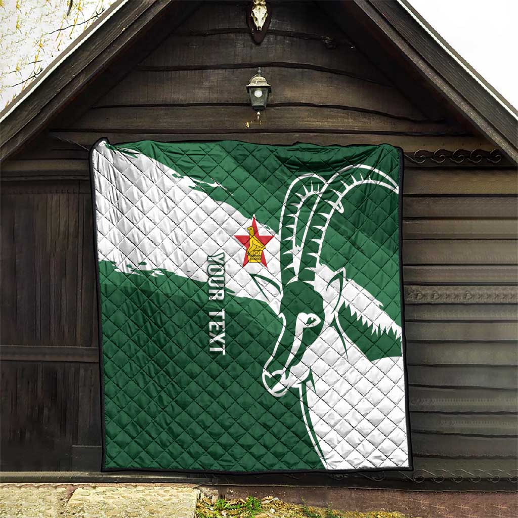Zimbabwe Rugby Personalized Grunge Quilt Go Sables - African Pride