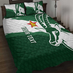 Zimbabwe Rugby Personalized Grunge Quilt Bed Set Go Sables - African Pride
